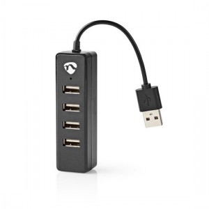 USB Hub - 4-Port - USB 2.0 - Zwart