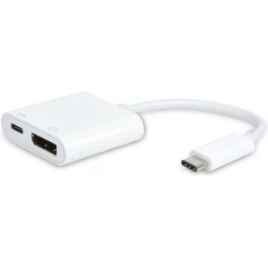 NÖRDIC USBC-N1179, USB-C hub naar DisplayPort 1.2 4K, USB-C Power Delivery 60W, Wit