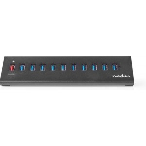 USB-Hub  11-Poorts  USB 3.0 Powered  QC3.0 Charge Port  5 Gbps  Aluminium