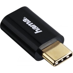 Hama 00135723 kabeladapter/verloopstukje USB Type-C USB Micro B Zwart