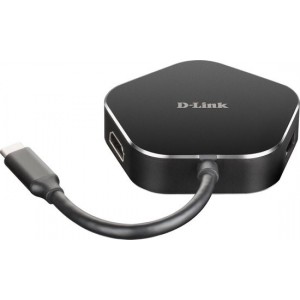 D-Link DUB-M420 notebook dock & poortreplicator Bedraad Thunderbolt 3 Zwart, Zilver