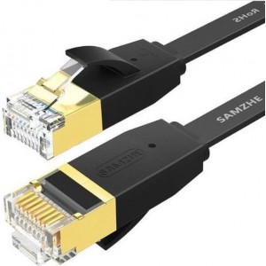 DrPhone Ethernetkabel CAT6 Platte RJ45 Lan Netwerk - 1Gbps (1000 Mbps) - 10 Meter - Zwart