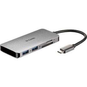 D-Link DUB-M610 notebook dock & poortreplicator Bedraad USB 3.2 Gen 1 (3.1 Gen 1) Type-C Aluminium, Zwart