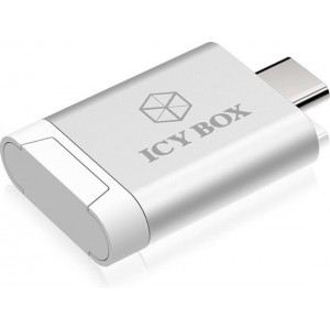 ICY BOX IB-CR100 geheugenkaartlezer USB 3.0 (3.1 Gen 1) Type-C Zilver, Wit