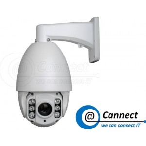 IP netwerkcamera, FullHD 2MP, Infrarood, 10x zoom, 360° non-stop, PTZ