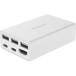 Orico USB-C 40W stroomadapter / docking station met USB-C Power Delivery, 4K HDMI en USB 3.0 - Wit