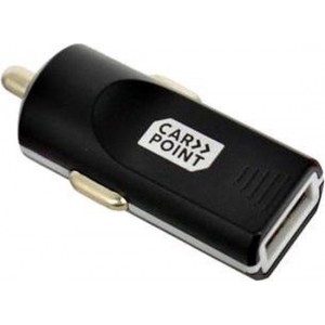 Carpoint Autolader Usb 12/24 Volt 2,4 Ampère Kunststof Zwart