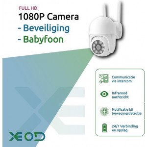 1080P WiFi Beveilingscamera met Bewegingsdetectie - Bewakingscamera - Babyfoon met Camera - Smart Home