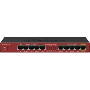 Mikrotik RB2011IL-IN Gigabit Ethernet (10/100/1000) Power over Ethernet (PoE) Rood netwerk-switch