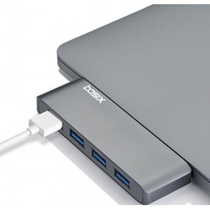 Type C naar 4x USB 3.0 - Hub - Multipoort Adapter - Space Grey