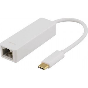 Deltaco USBC-GIGA1 USB 3.1 Netwerk Adapter, Gigabit, 1xRJ45, wit