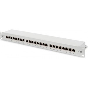 DN-91524S Digitus Patch Panel (patch paneel), CAT5E, Fully Shielded, 19" 24 x Shield RJ45 Socket 8P8C, LSA, 1 HU