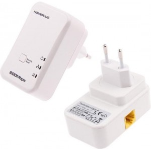 2 STKS 7HP120 200Mbps Powerline Netwerk Mini Homeplug AV Ethernetbrug, EU Plug (Wit)