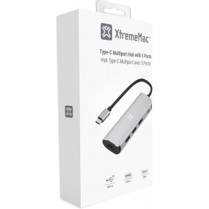 Type-C Multiport Hub met 5 Ports, 3 x USB 3.0, HDMI, USB-C