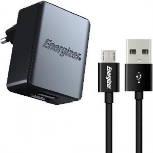 Energizer Universele Oplader 2 Usb-poort 3.4a Usb-kabel Zwart