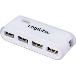 LogiLink USB 2.0 Hub 4-Port mit Netzteil weiß