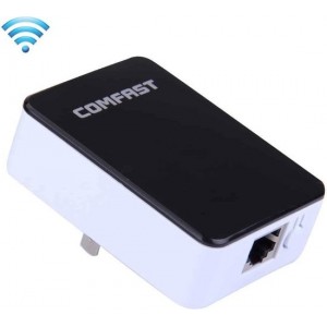 COMFAST CF-WR300N Combat Wifi Router 300 Mbps 802.11n / g / b Repeater Booster met US Plug (wit)