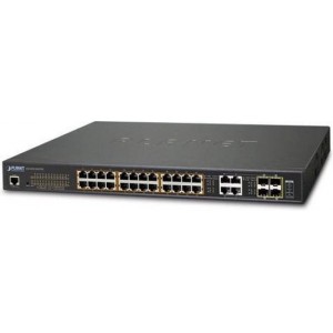 Planet GS-4210-24UP4C netwerk-switch Managed L2/L4 Gigabit Ethernet (10/100/1000) Zwart 1U Power over Ethernet (PoE)