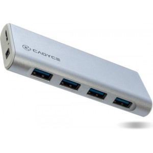 Cadyce USB 3.0 naar 4x USB 2.0 Hub  Universeel  Stijlvol & Compact Design  Plug & Play  Zilver