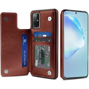 ShieldCase Wallet Case Samsung Galaxy S20 Plus - bruin met Privacy Glas