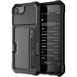 Xiper - Hybrid Card Holder Case Apple iPhone SE (2020) - Zwart