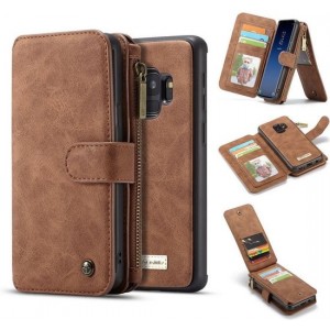 Hoesje voor Samsung Galaxy S9, CaseMe 2-in-1 wallet case, 007 serie, bruin