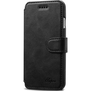 Mobiq - Premium Lederen iPhone 8 Plus/7 Plus Wallet zwart