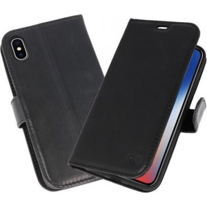 Zwart Rico Vitello Echt Leren Bookstyle Wallet Hoesje voor iPhone 11