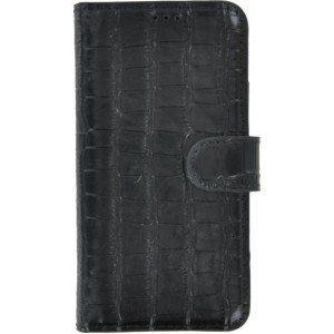 Samsung Galaxy S20 Ultra hoes Cover Wallet Bookcase Pearlycase Echt Leder hoesje Croco Zwart