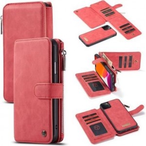 CaseMe  Apple iPhone 11 Pro Wallet Hoesje met Ritssluiting - Rood