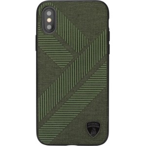 Lamborghini backcover hoesje Structure Apple iPhone X-Xs Groen - Silicone