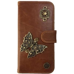 MP Case Mystiek design Bruin Hoesje voor Apple iPhone 8 Plus Vlinder Bedel