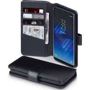 Samsung Galaxy S8 Bookcase hoesje - CaseBoutique -  Zwart - Leer