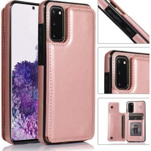 ShieldCase Wallet Case Samsung Galaxy S20 Plus - roze met Privacy Glas