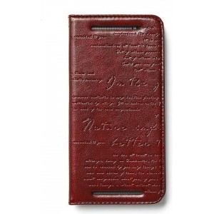 Zenus hoesje voor HTC One M8 Lettering Diary - Wine