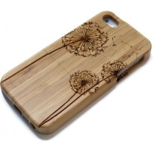 Houten iphone 7 hoesje - bamboe - paardenbloemen