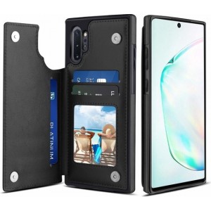 ShieldCase Wallet Case Samsung Galaxy Note 10 - zwart + glazen screen protector