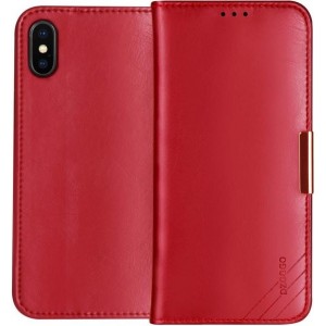 Lederen portemonnee/standaardhoes voor iPhone XS Max 6.5 inch-Bordeaux