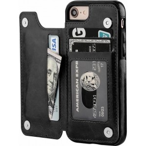 ShieldCase Wallet Case iPhone 8 / 7 - zwart met Privacy Glas