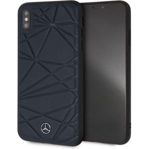 Mercedes-Benz Backcover hoesje Blauw - Avantgarde - Leer - iPhone Xs Max - silicone rand