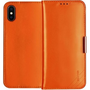 Lederen portemonnee/standaardhoes voor iPhone XS Max 6.5 inch- Bruin