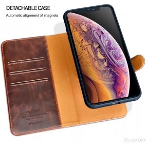 Puloka Apple iPhone 11 Pro Separable Wallet Case Boekhoesje en Back Cover in 1 BRUIN