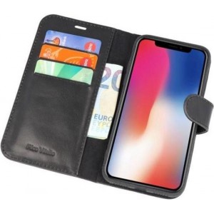 iPhone X Rico Vitello Zwart Echt Leder Hoesje