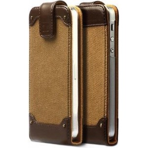 Zenus hoesje voor iPhone 5/5S Masstige Rock Vintage Folder - Dark Beige