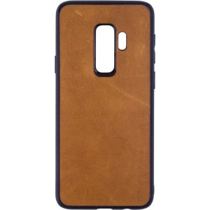 Leren Telefoonhoesje Samsung S9 PLUS – Bumper case - Cognac Bruin