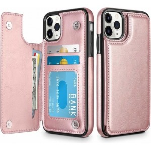 ShieldCase Wallet Case iPhone 11 Pro Max - rosé goud met Privacy Glas