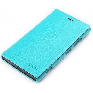 Rock Leather Side Flip Case Light Blue Nokia Lumia 920