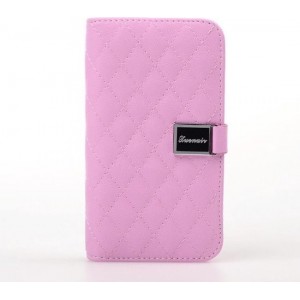 Schapenvacht Wallet case Leren Hoesje voor de iPhone 4 4S wit