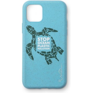 Wilma Smartphone Eco Case Bio Degradeable Stop Ocean Plastic Turtle Light Blue voor iPhone 11 Pro