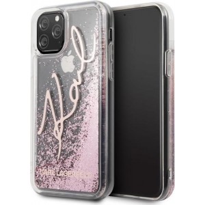 Apple iPhone 11 Pro Karl Lagerfeld Backcover Glitter Signature - Rose Gold